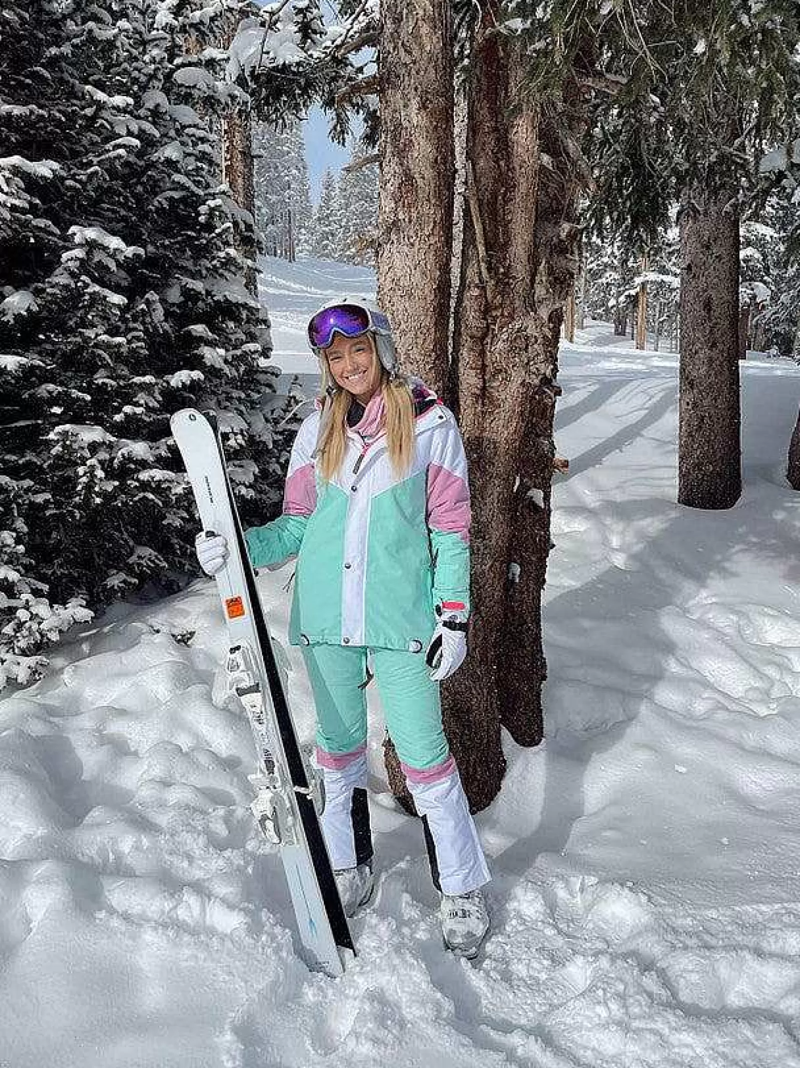 OOSC 1080 Jackets & Pants<1080 Women'S Ski & Snowboard Jacket - Pastel Pink, White & Pastel Mint