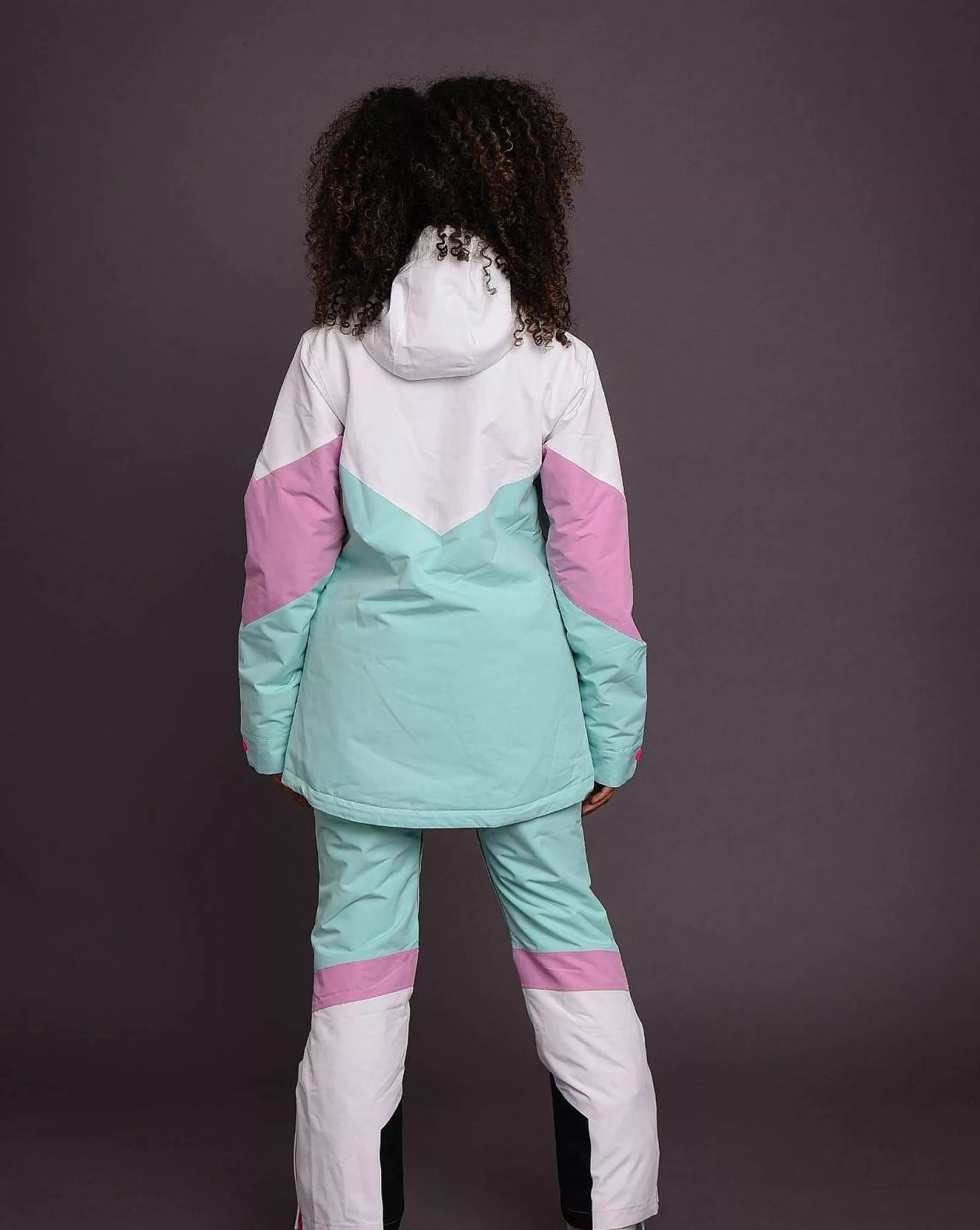 OOSC Snow Jackets<1080 Women'S Ski & Snowboard Jacket - Pastel Pink, White & Pastel Mint