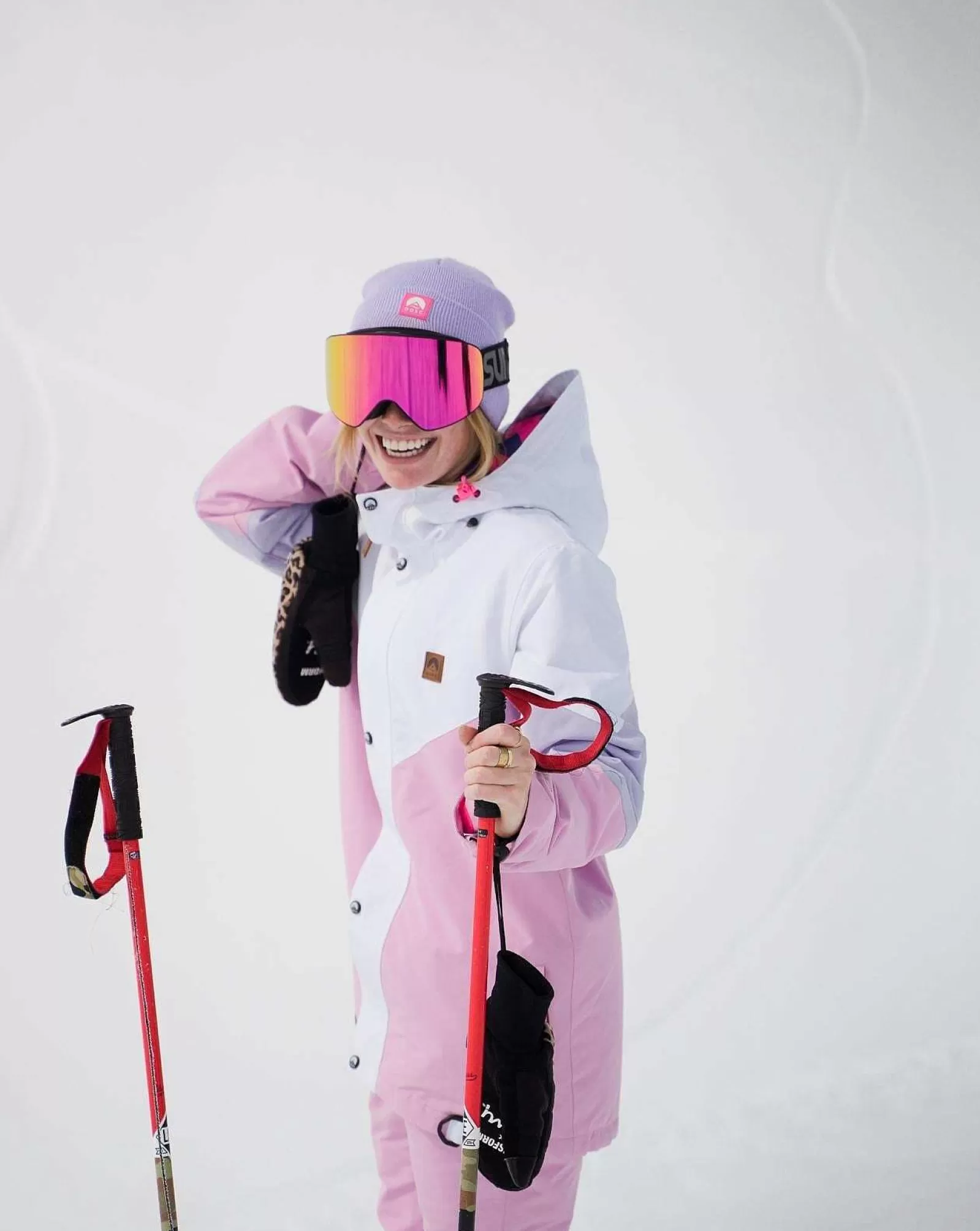 OOSC 1080 Jackets & Pants<1080 Women'S Ski & Snowboard Jacket - Pastel Pink, White & Pastel Purple