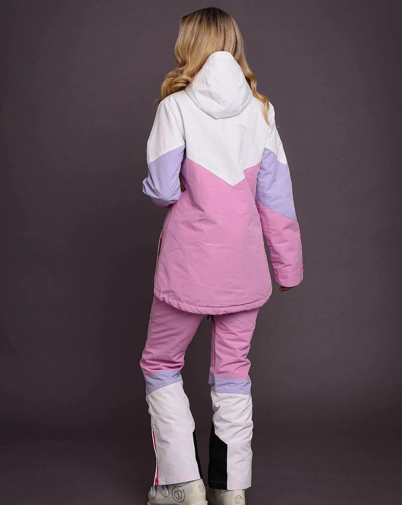 OOSC Snow Jackets<1080 Women'S Ski & Snowboard Jacket - Pastel Pink, White & Pastel Purple