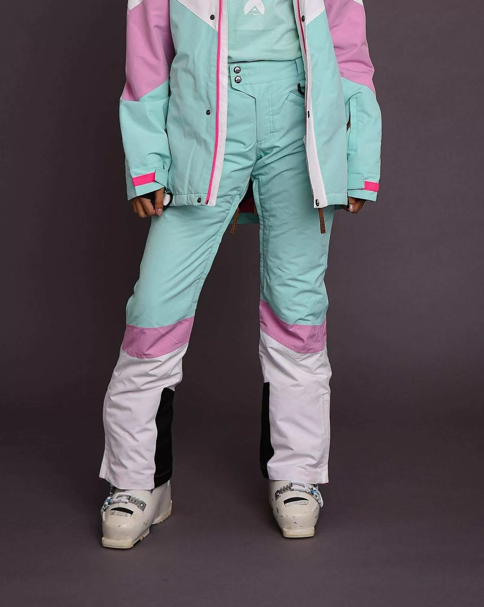 OOSC Snow Pants / Bibs<1080 Women'S Ski & Snowboard Pant - Pastel Pink, White & Pastel Mint