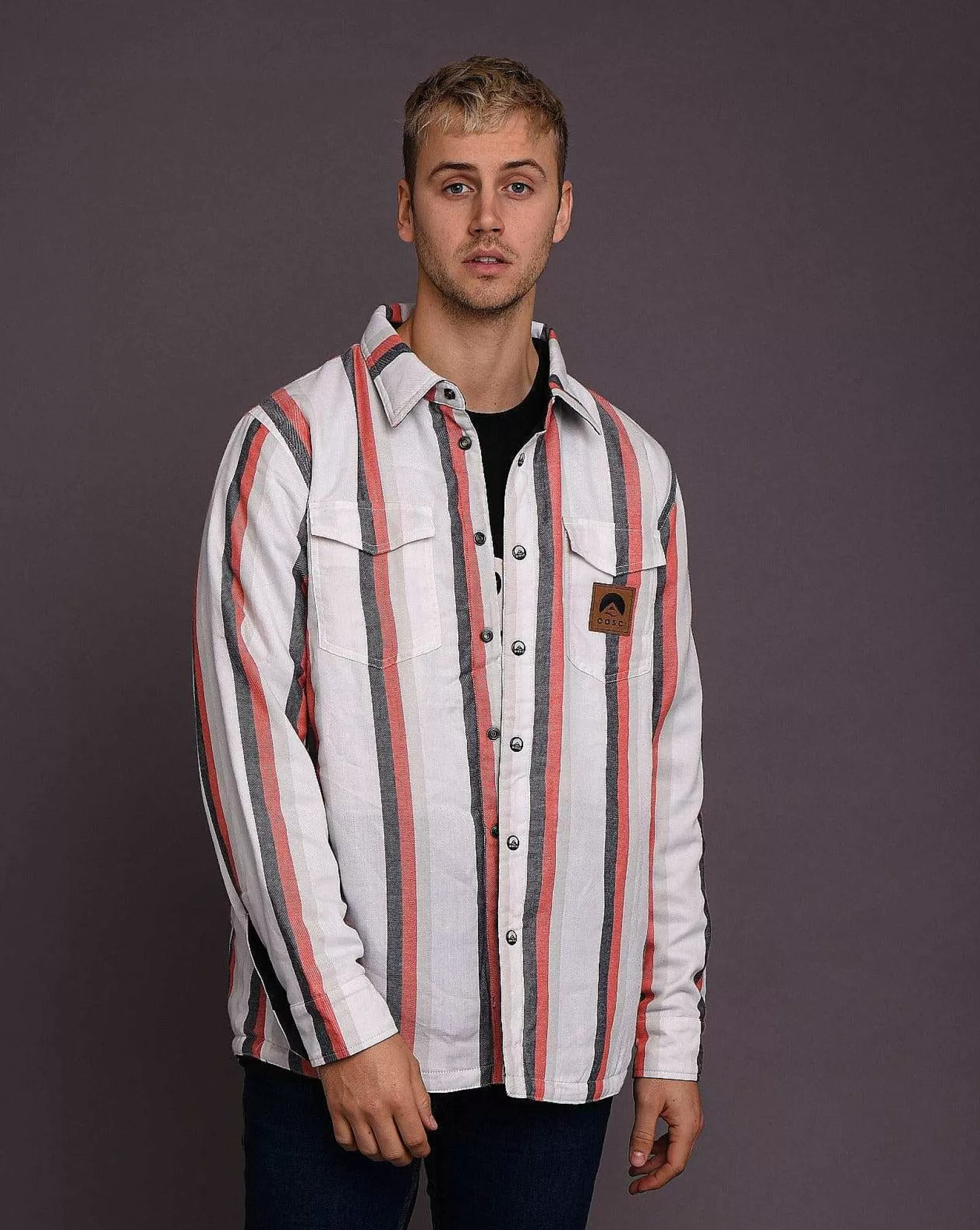 OOSC Insulated Jackets<Fresh Pow Men'S Reversible Mid-Layer Jacket - White, Red, Black & Grey