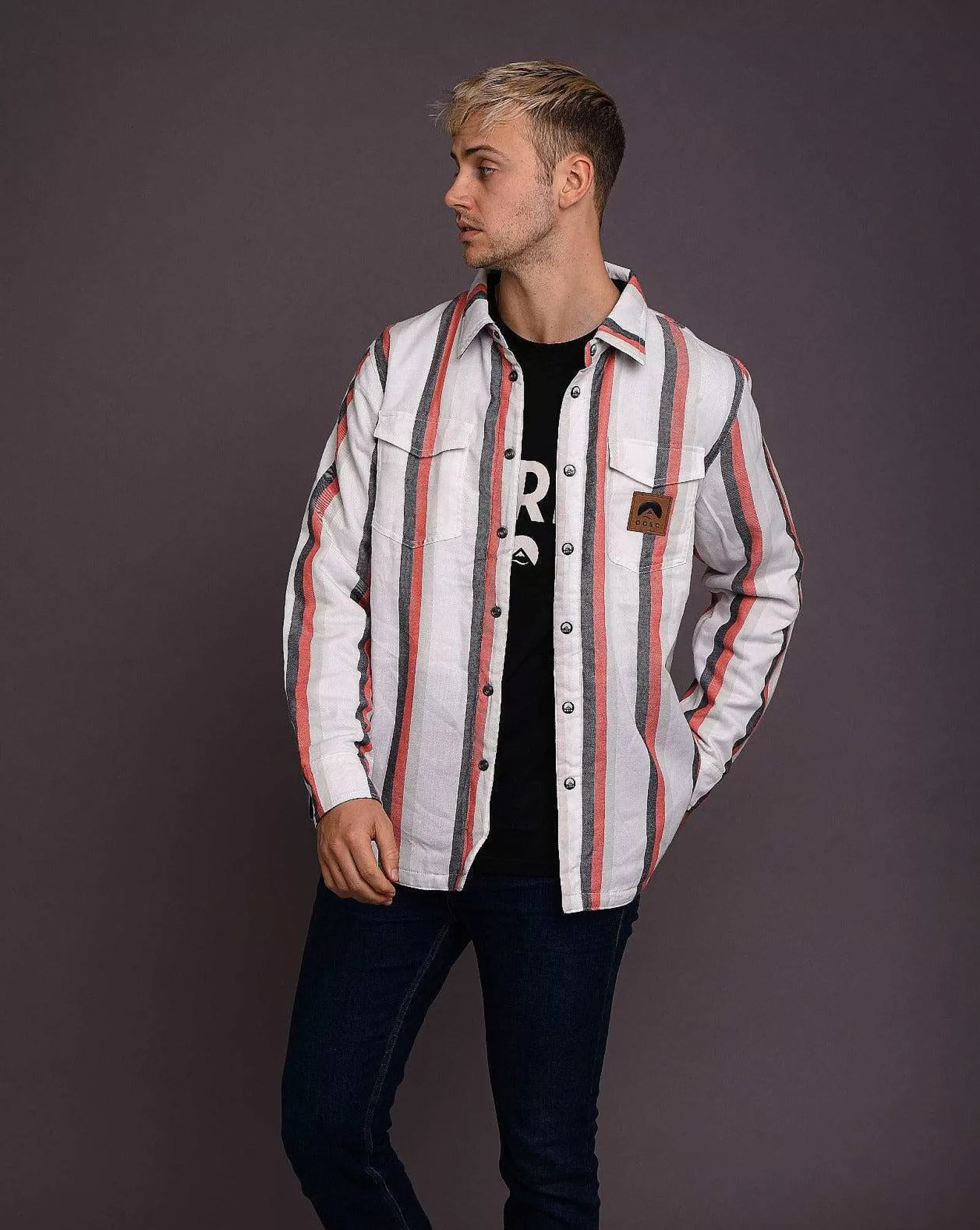 OOSC Insulated Jackets<Fresh Pow Men'S Reversible Mid-Layer Jacket - White, Red, Black & Grey