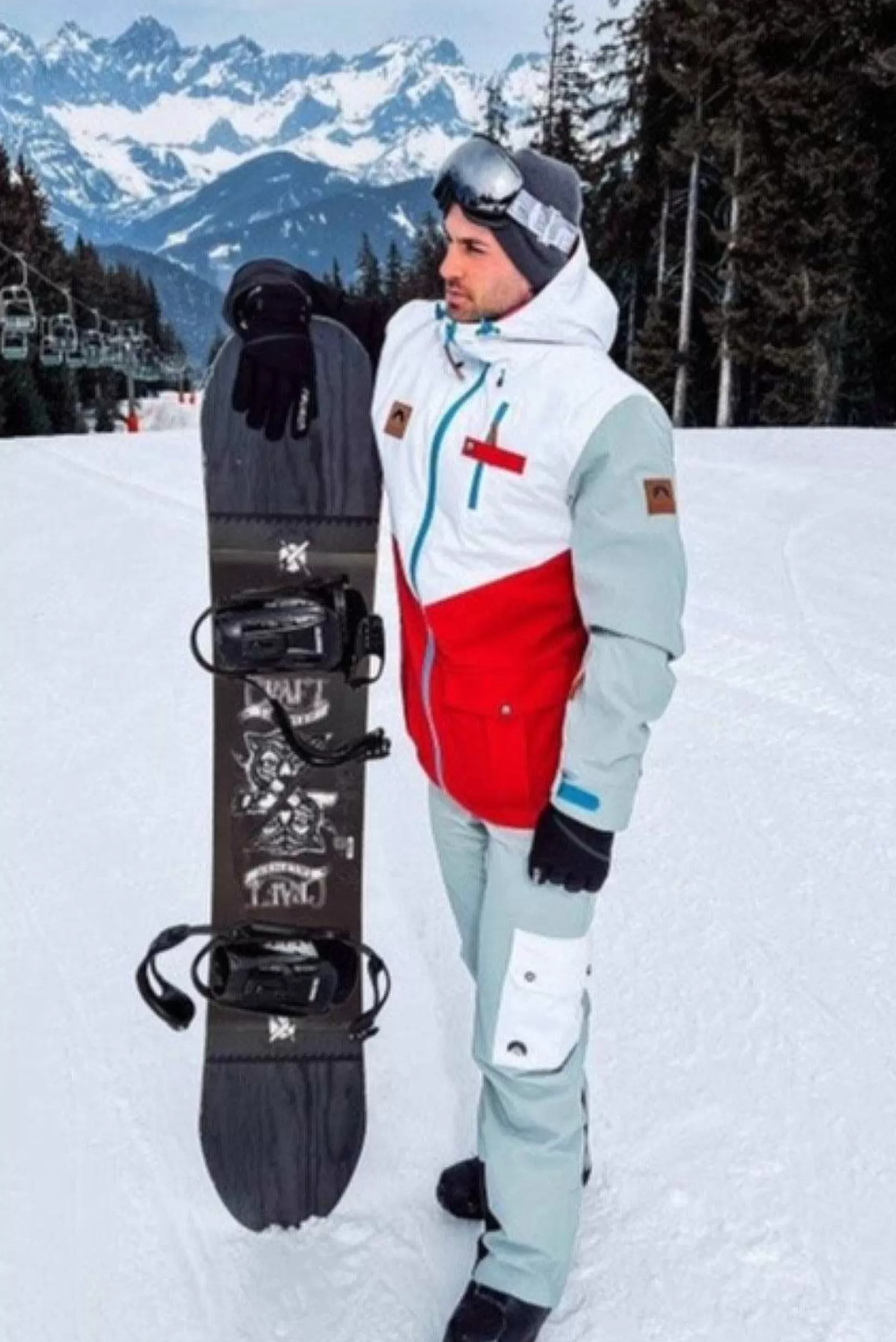 OOSC Snow Jackets<Fresh Pow Men'S Ski Snowboard Jacket - White, Red, Black & Grey
