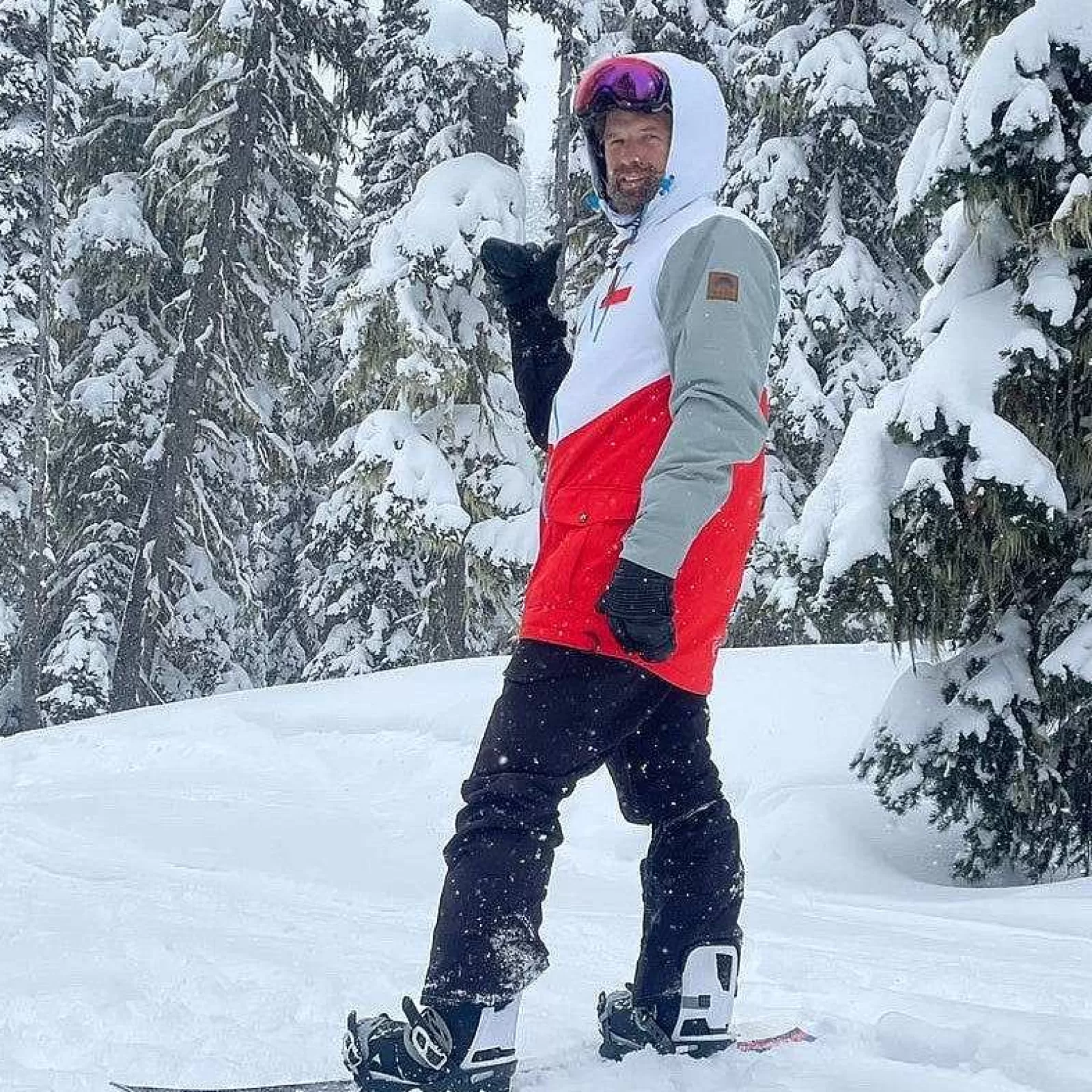 OOSC Snow Jackets<Fresh Pow Men'S Ski Snowboard Jacket - White, Red, Black & Grey