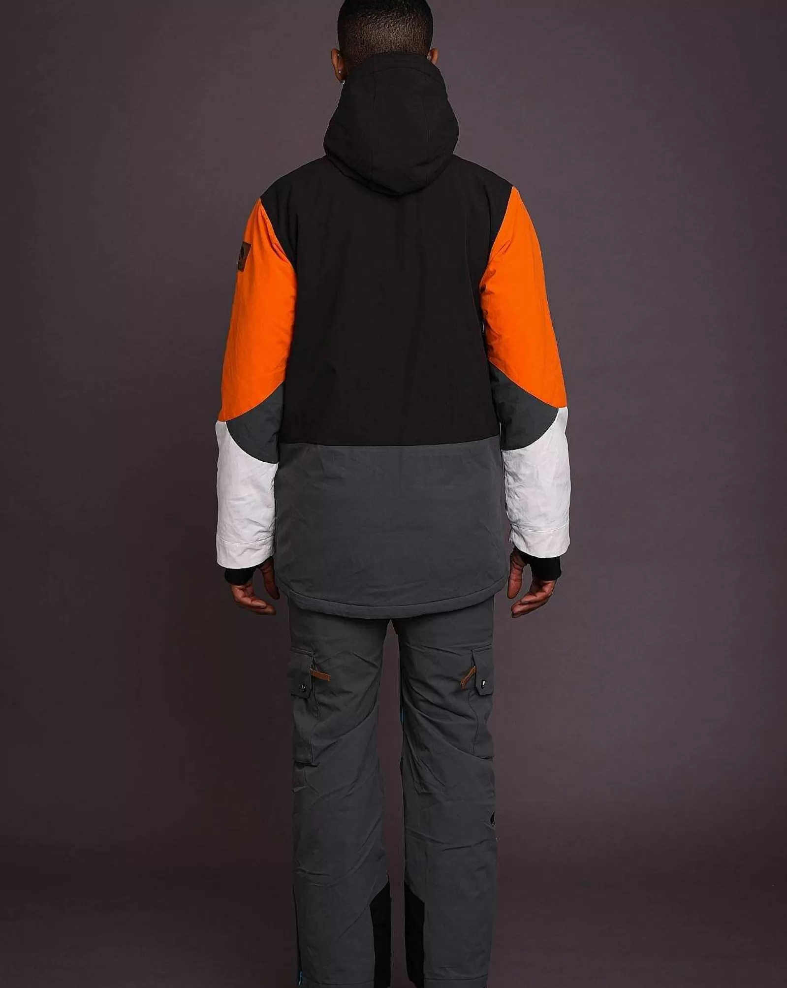 OOSC Snow Jackets<Yeh Man Men'S Ski & Snowboard Jacket - Black, Grey & Orange