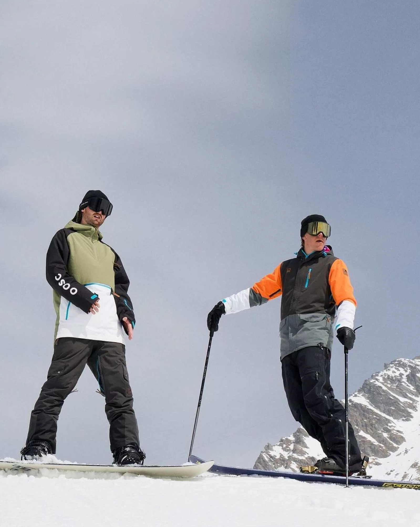 OOSC Snow Jackets<Yeh Man Men'S Ski & Snowboard Jacket - Black, Grey & Orange