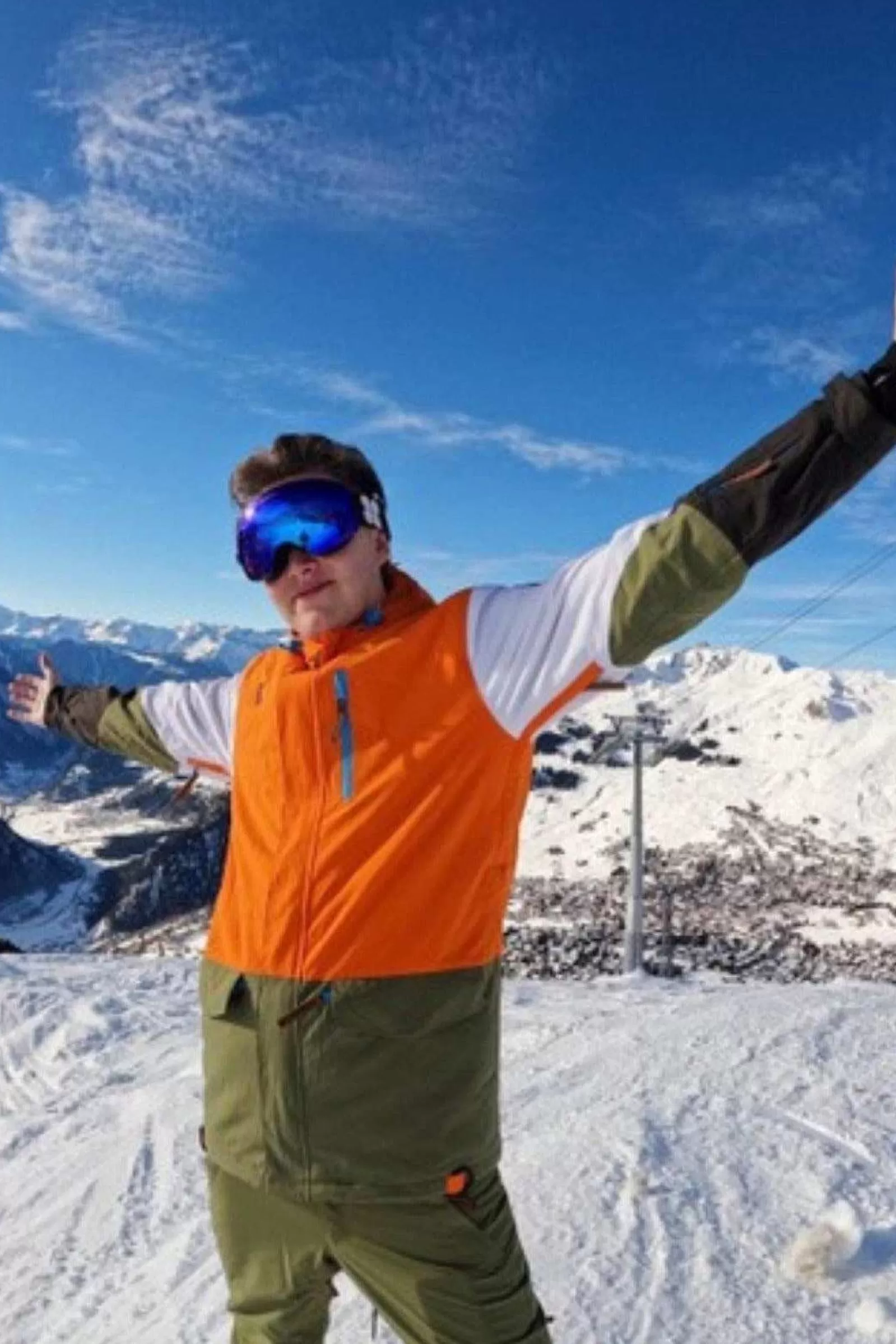 OOSC Snow Jackets<Yeh Man Men'S Ski & Snowboard Jacket - Orange, Khaki & White